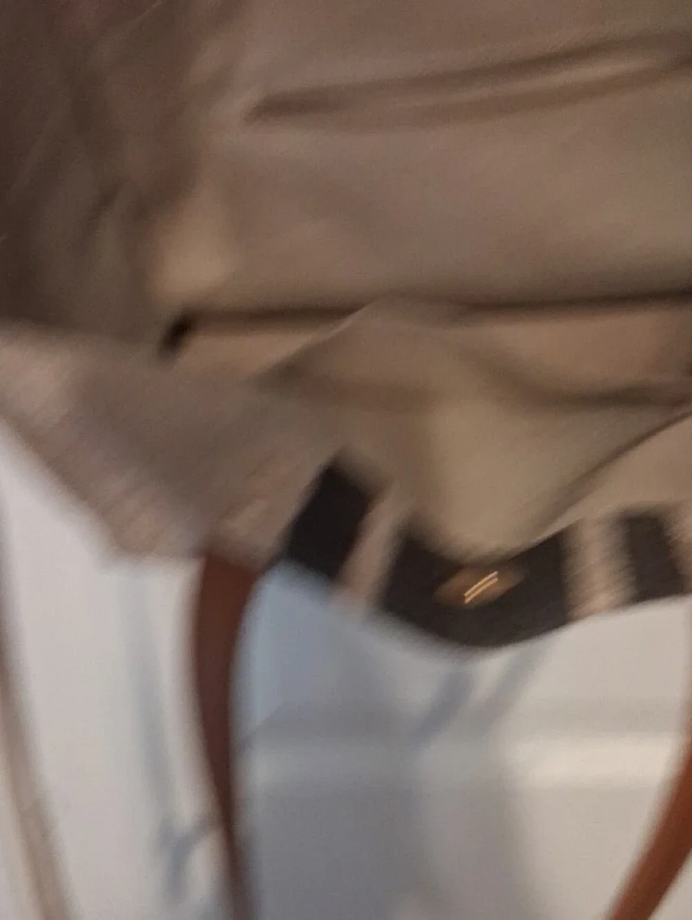 Canvas Tote Messenger Bag with Brown Trim and Black Stripe